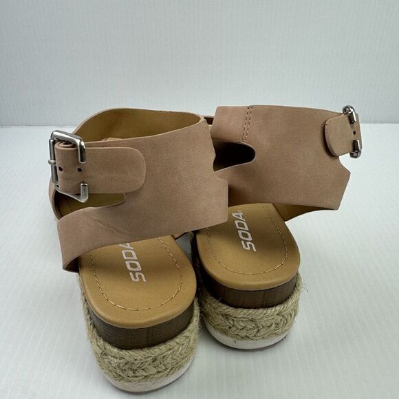 Soda Womens Topic Espadrille Ankle Strap Open Toe Wedge Sandals 8.5 Medium - Picture 3 of 11